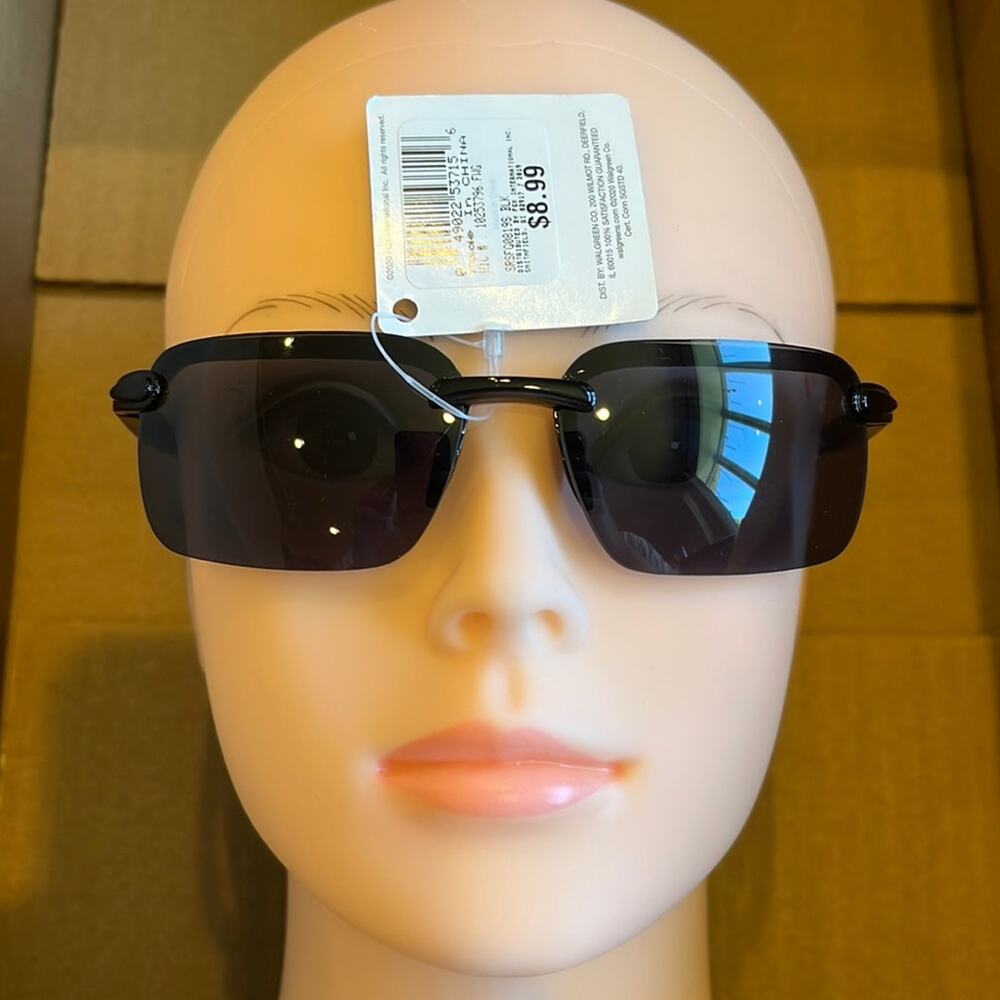 Rectangular Sunglasses Black 100% UVA UVB Protection